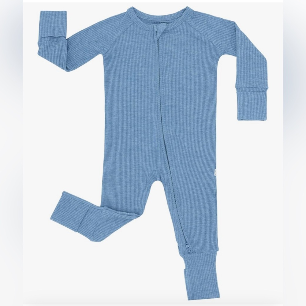 Little Sleepies Ribbed Onesie Heather Blue Preemie